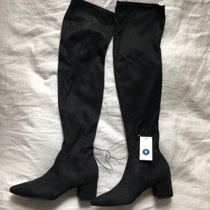 a new day Over the Knee Black Boots